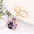 Rhinestone Ladybug Keychain Gold Tone Three Colors view 6