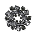 Geometric Crystal Wreath Brooch in Four Colors for Jackets, Coats, and Scarves view 1