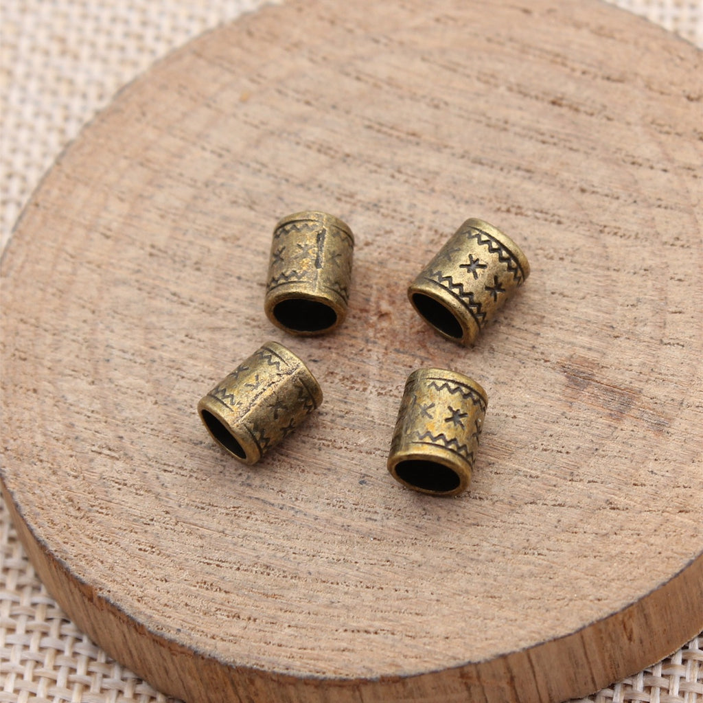 7.7x6.4x6.4mm 0.61g Multicolor Zinc Alloy Pitted Tube Large Hole Spacer Beads for Bracelet Jewelry Making
