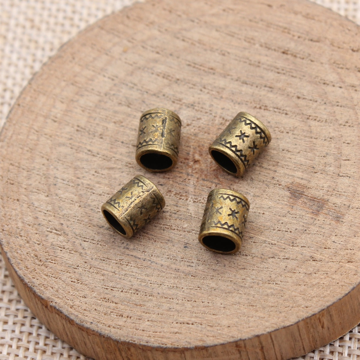7.7x6.4x6.4mm 0.61g Multicolor Zinc Alloy Pitted Tube Large Hole Spacer Beads for Bracelet Jewelry Making