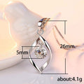 Silver Tone Twisted Teardrop Necklace With Clear Round Stone view 5
