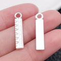 Bright Silver Zinc Alloy Hammer Saw Ruler Tool Charm Pendant for DIY Keychain Jewelry