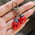 Red Double Ladybug Charm with Silver Tone Lobster Clasp view 2