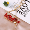 Jeweled Perfume Purse Keychains in Five Colors with Braided Options view 12