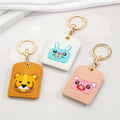 Embroidered Animal Card Holder Keychains with Rings and Snap Hooks view 3