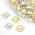 Rhinestone Elephant Connector Charms in Gold and Silver Tones view 1