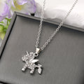 Gold and Silver Tone Crystal Unicorn Pendant Necklaces view 5