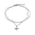 Silver Tone Layered Bead And Flower Necklaces With Decorative Accents view 5