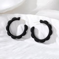 Matte Scalloped C-Shape Hoop Stud Earrings 11 Colors view 9