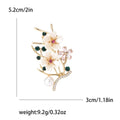 White Blossom Branch Brooch With Pearl in Blue or Pink Palette view 5