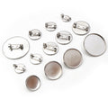 Round Silver-Tone Cabochon Brooch Pin Blank Settings view 5
