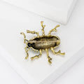 Gold-Tone Green Beetle Enamel Brooch Decorative Lapel Pin view 3