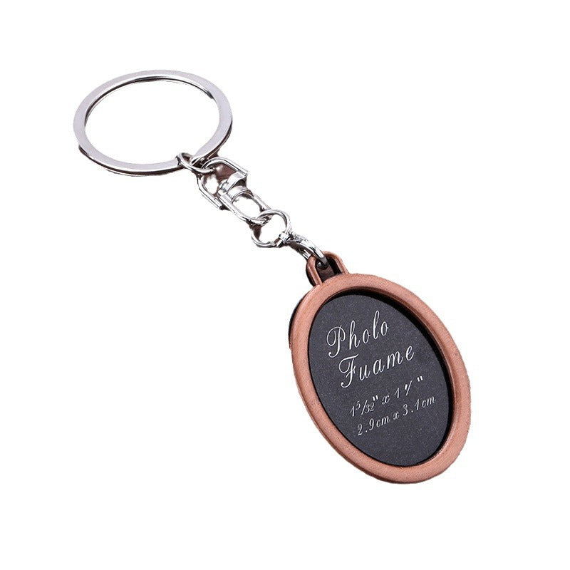 Creative Heart Photo Frame Zinc Alloy Keychain Memorial Gift
