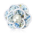 Layered Petal Flower Brooch with Pearl Center in Two Colors view 1