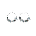 Shell Chip and Bead Hoop Earrings in Three Color Mixes view 5
