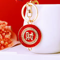 Crystal Round Fortune Plaque Keychains in Five Colors plus Assorted view 2