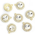 Round Crystal Halo Metal Jewelry Charms, 24 Colorways view 6