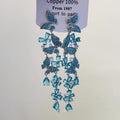 Crystal Butterfly Long Fringe Earrings in Blue and Clear Styles view 2