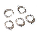 Round Clear Stone Hoop Earring Clasps with Hanging Loops view 4