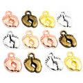 Tiny Baby Footprint Charms in Four Mixed Metal Tones view 1