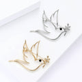 Openwork Peace Dove Olive Branch Brooch Gold Silver view 2