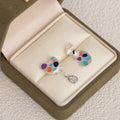 Mismatched Color Paint Palette and Brush Stud Earrings view 4