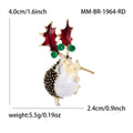 Gold Tone Enamel Hedgehog Brooch Holly Leaves Three Styles view 4
