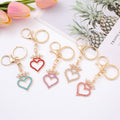 Rhinestone Crown Heart Keychain Metal Open Heart Bag Charm view 2