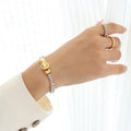 Gold Magnetic Clasp Baguette Zircon Tennis Bracelet Colors view 10