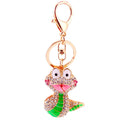 Rhinestone Cartoon Snake Metal Keychain, Seven Color Styles view 5