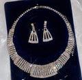 Silver Rhinestone Necklace Earring Sets Crystal Bracelets view 1