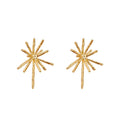 Hammered Starburst Fireworks Stud Earrings Metal Rays view 5