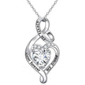 Silver Tone Infinity Heart Clear Stone Pendant Necklace view 1