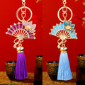 Lotus Fan Tassel Keychains in Four Colors plus Assorted Option view 3