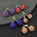 Pave Rhinestone Cherry Charm Pendant Five Colors Two Sizes view 1
