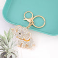 Rhinestone Elephant Keychain Metal Animal Bag Charm Gold Tone view 9