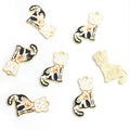 Black and White Skeleton Cat Charms in Gold and Silver Tones view 4