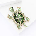 Jeweled Turtle Brooch in Pink Green Clear or Bright Blue view 3