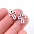 Openwork Cross Metal Charms in Gold Bronze and Silver Tones view 2