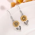 Sunflower Leaf Silver Tone Hook Earrings Polished Jewelry Accessory view 3