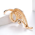 Rose Gold Flower Pearl Look Two Designs Metal Brooch Pin view 3