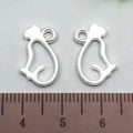Antique Silver Cat and Cat Paw Metal Charms with 11 Listed Options view 9