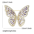 Baguette Crystal Butterfly Brooch Eight Color Options view 10