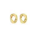 Gold Irregular Twisted Hollow Square Stud Earrings view 6