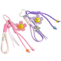 Woven Paracord Flower Keychain with Acrylic Smiley Charm view 5