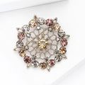 Antique Pink Crystal Filigree Brooch for Jackets Scarves and Coats view 2