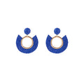 Seventeen Wrapped Oval and Semicircle Leather Earrings view 5