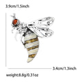 Striped Bee Brooch in Silver or Gold Tone with Crystal Wings view 5