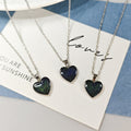 Glitter Galaxy Heart Pendant Necklace Silver Chain view 2