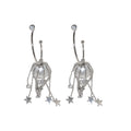 Star Fringe Hoop Earrings in Gold and Silver Tone Options view 5